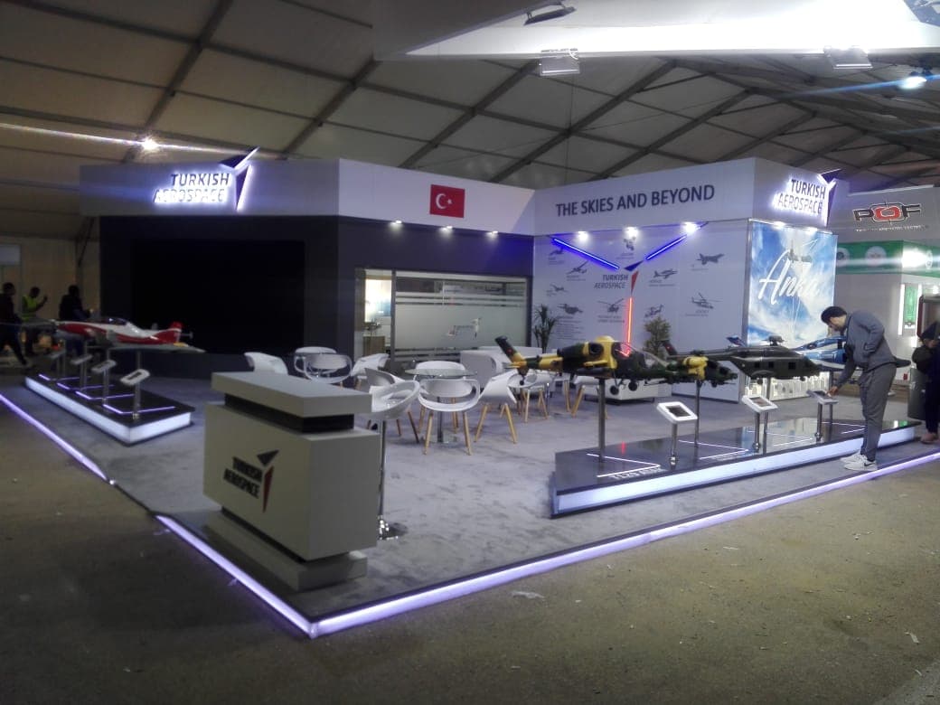Turkish Aerospace Industries Publicom stand sur mesure tunisie, stand exposition, fabrication stand salon, stand professionnel